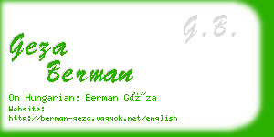 geza berman business card